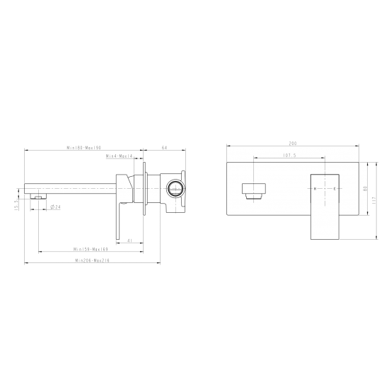 BLAZE Chrome Bathtub/Basin Wall Mixer With Spout