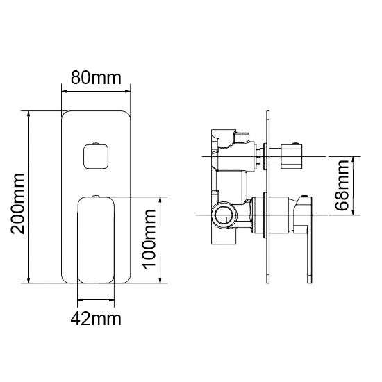 IVANO Series Solid Brass Chrome Bath/Shower Wall Mixer with Diverter