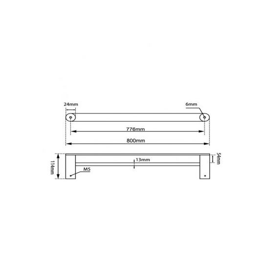 RUSHY Series Brushed Brass Double Towel Rail 800mm