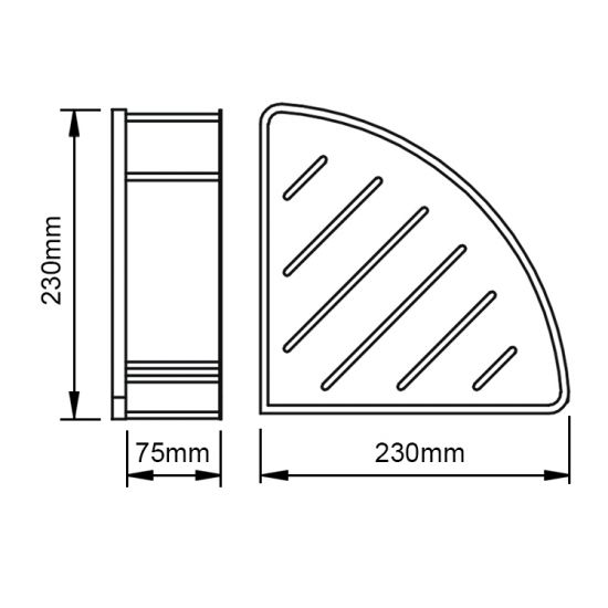 Chrome Stainless Steel Shower Shelf