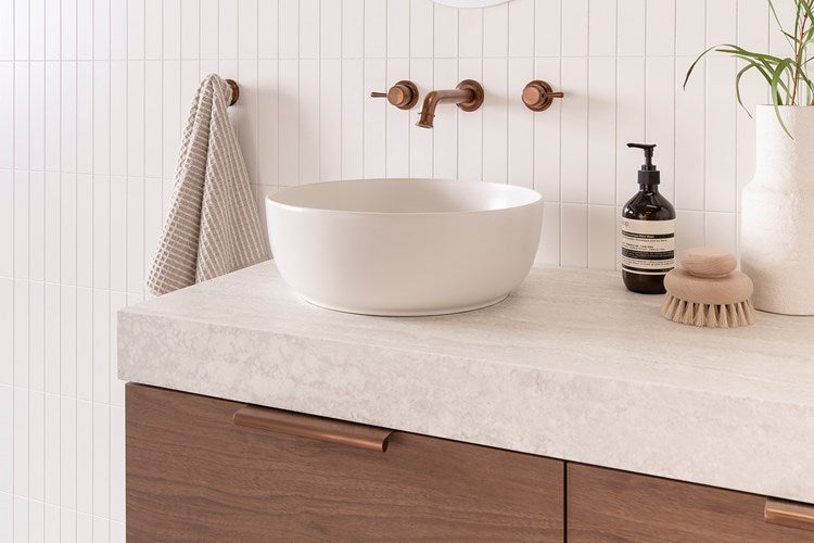 Glam Round Matte White Pearl Basin