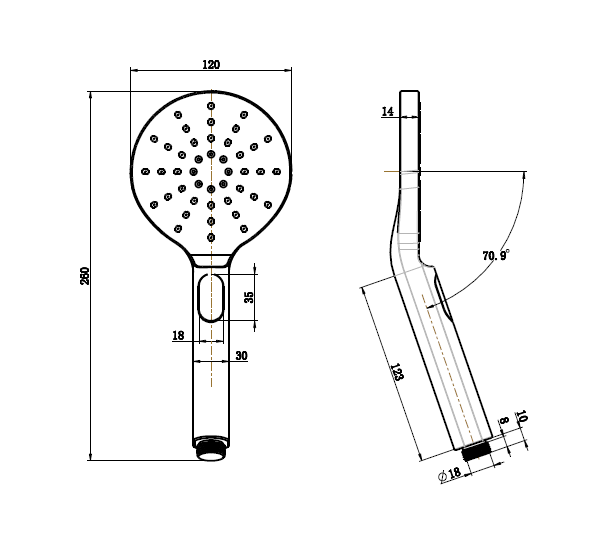 Paddle Hand Shower - Brushed Bronze