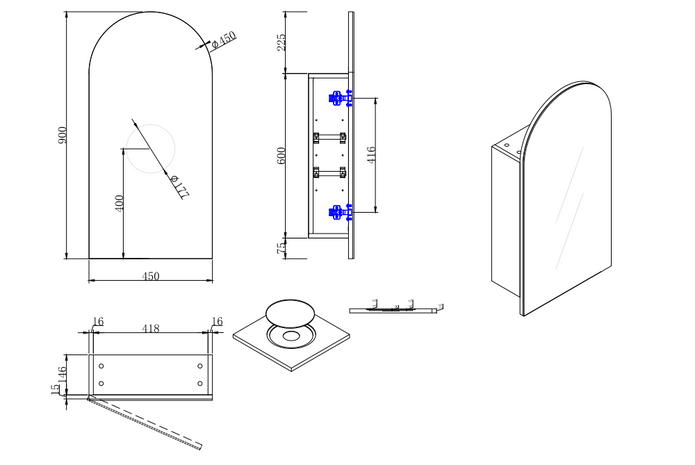 Archied Shaving Cabinet