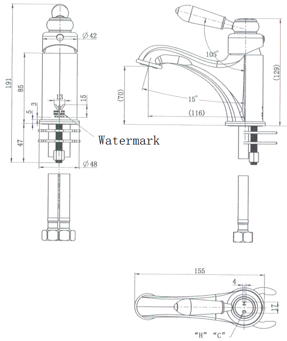 Bordeaux Basin Mixer - Brushed Nickel