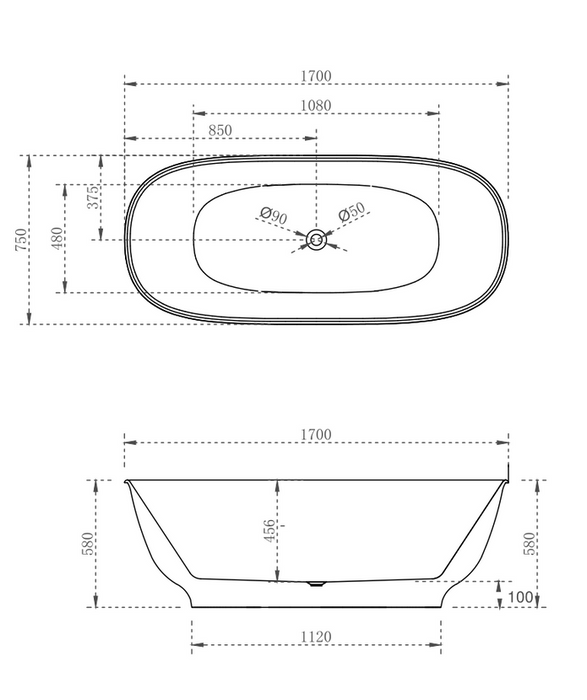 Hampton Freestanding Bath Matte White