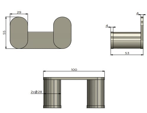 Curvaé Double Robe Hook - Brushed Nickel