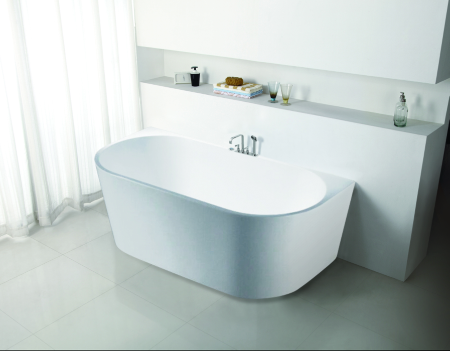 Elivia 1700 Matte White Back to Wall Bath