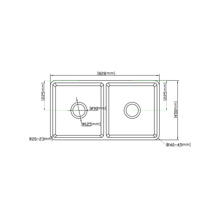 Greenwich Fireclay Farmhouse Double Sink - Black