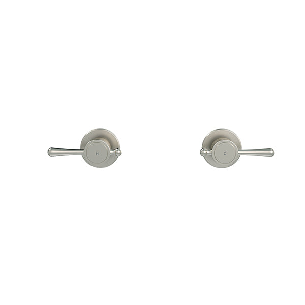 Harrington Quarter Turn Wall Tap Set - Brushed Nickel