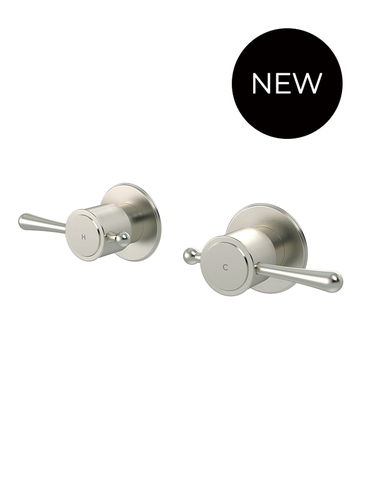 Harrington Quarter Turn Wall Tap Set - Brushed Nickel