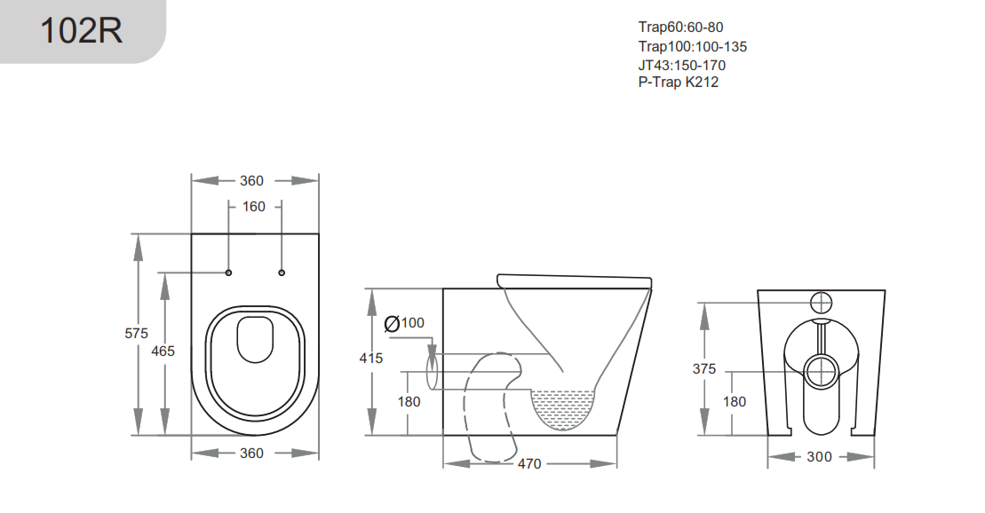 Avis Rimless Wall Faced Floor Pan - Matte White