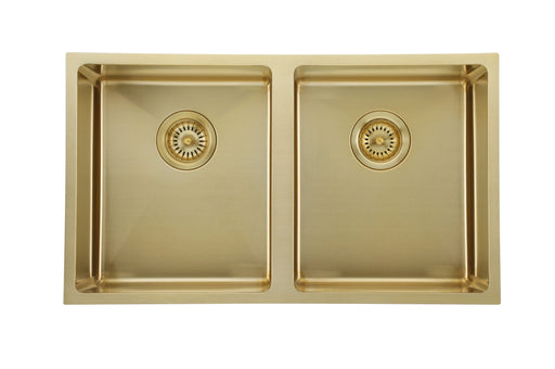 Coloured Double Bowl Sink 26L+26L - Light Gold