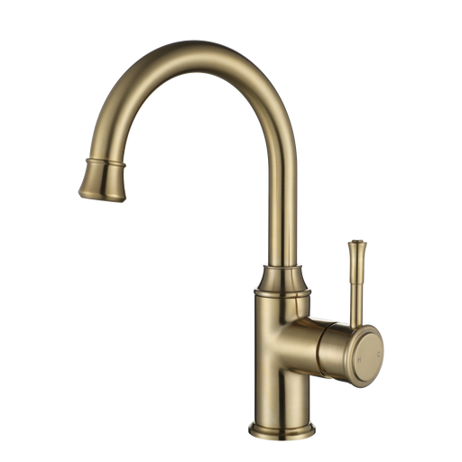 Montpellier Gooseneck High Rise Basin Mixer Brushed Bronze