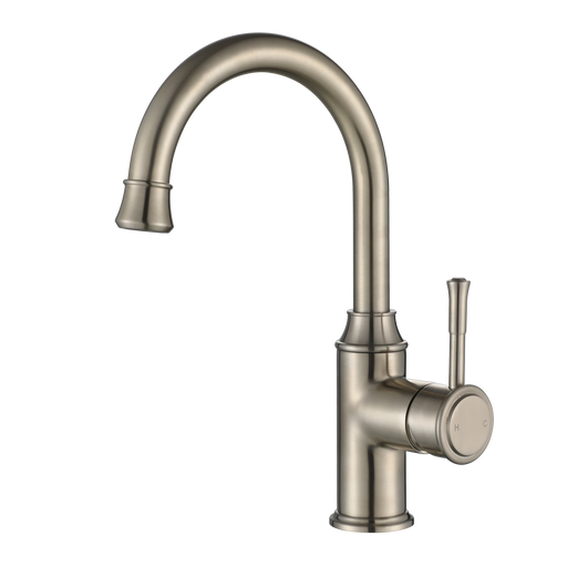 Montpellier Gooseneck High Rise Basin Mixer - Brushed Nickel