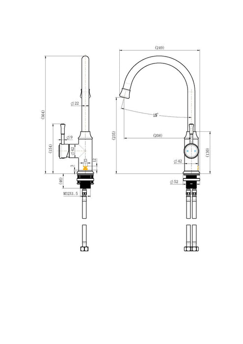 Montpellier Gooseneck Kitchen Mixer - Chrome