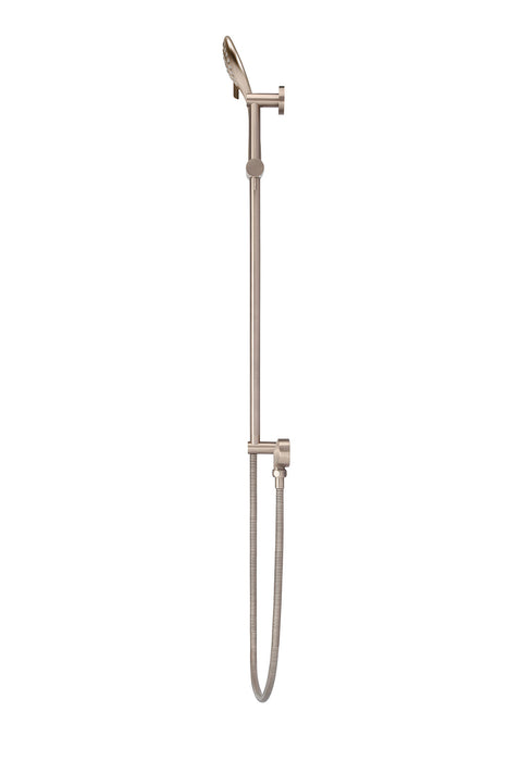 Round Three Function Hand Shower On Rail Column - Champagne