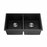 Quartz Top/Undermount Double Bowl Kitchen Sink - 762mm Matte Black