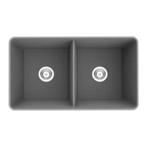 Quartz Double Butler Sink Matte Grey  - 838mm