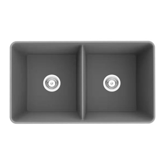 Quartz Double Butler Sink Matte Grey  - 838mm