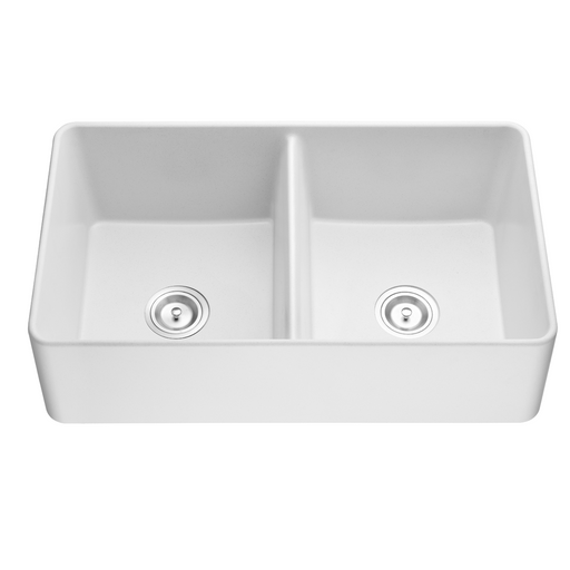 Quartz Double Butler Sink Matte White  - 838mm