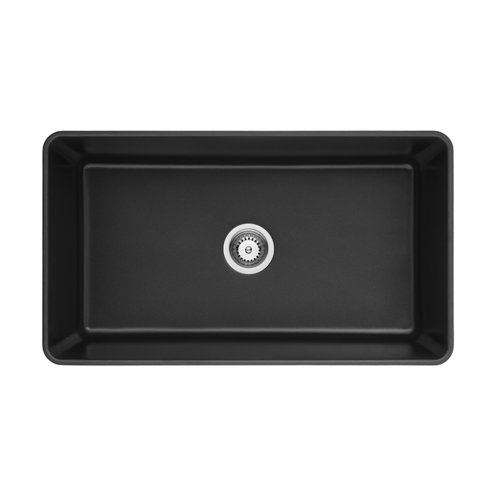 Quartz Single Butler Sink Matte Black - 838mm