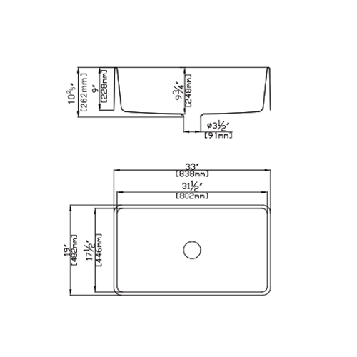 Quartz Single Butler Sink Matte Black - 838mm