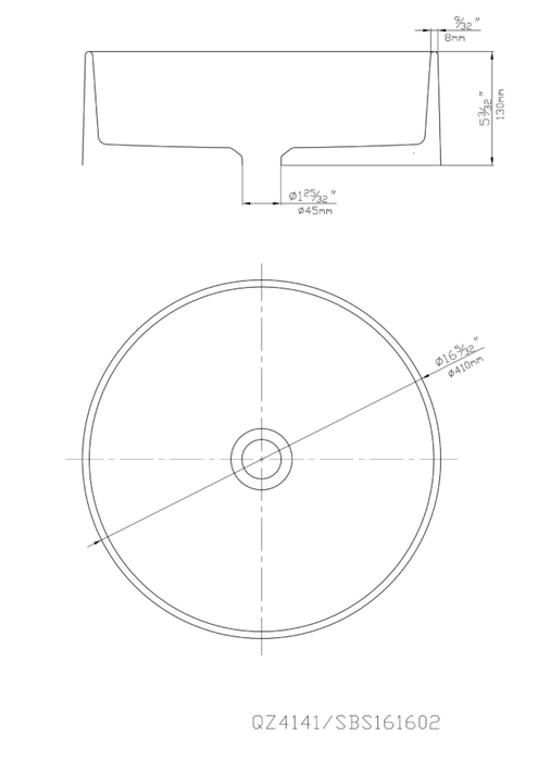 Quartz Top/Undermount Kitchen Sink - 410mm Matte Black