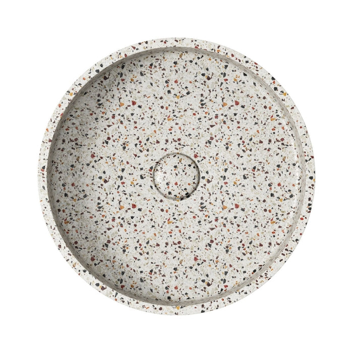 Jada Round Concrete Above Counter Basin - Terrazzo