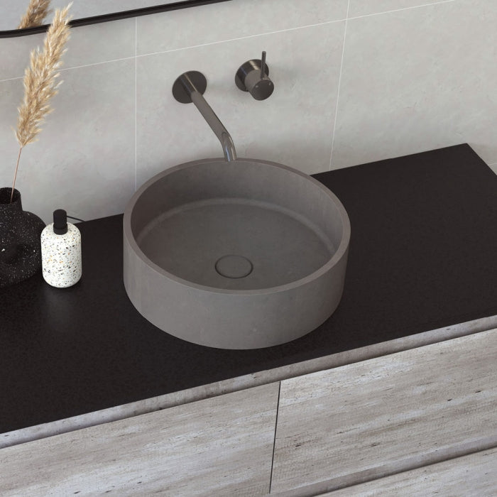 Jada Round Concrete Above Counter Basin - Warm Grey