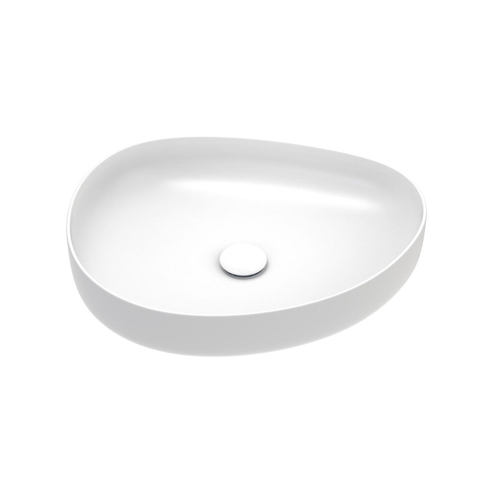 Pebble Medium Above Counter Basin - Matte White