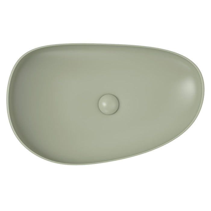 Pebble Large Above Counter Basin -  Matte Olive