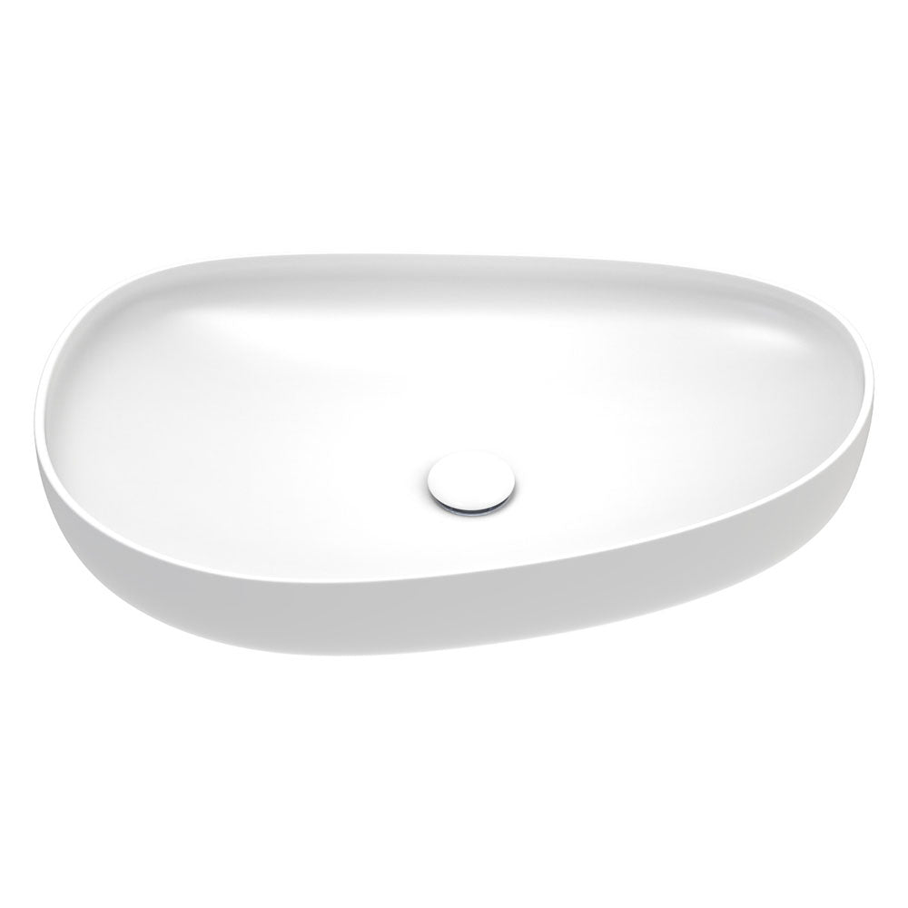 Pebble Large Above Counter Basin -  Matte White