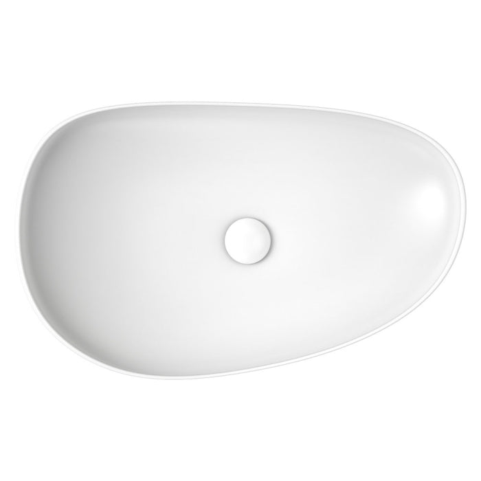 Pebble Large Above Counter Basin -  Matte White