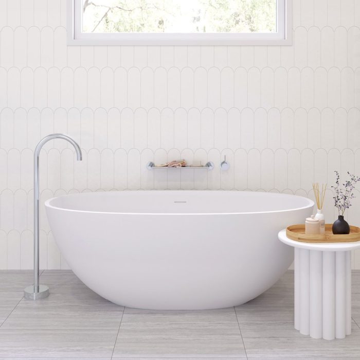 Sasso Solid Surface Bath - Matte White