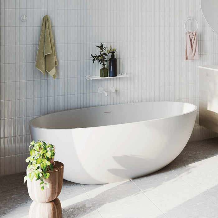 Sasso Solid Surface Bath - Matte White