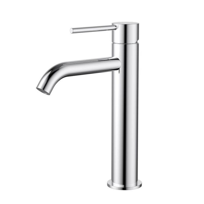 Star Mini Mid-Rise Basin Mixer Curved Spout - Chrome