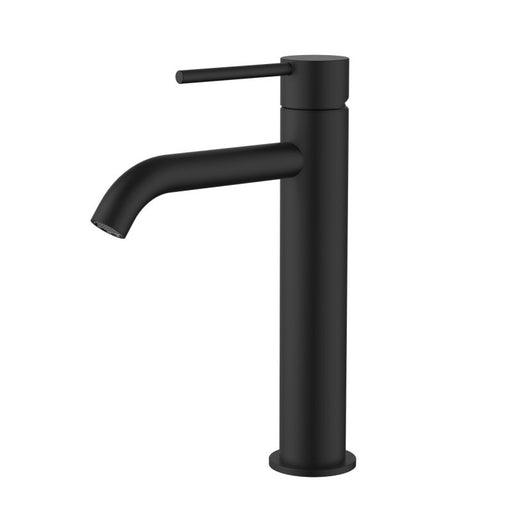 Star Mini Mid-Rise Basin Mixer Curved Spout - Matte Black