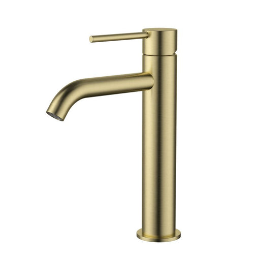 Star Mini Mid-Rise Basin Mixer Curved Spout - Brushed Bronze