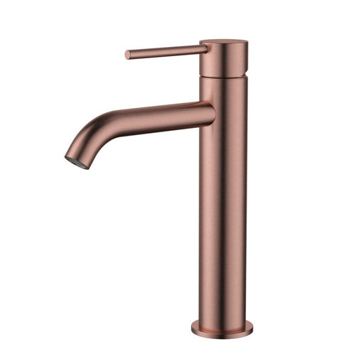 Star Mini Mid-Rise Basin Mixer Curved Spout - Champagne