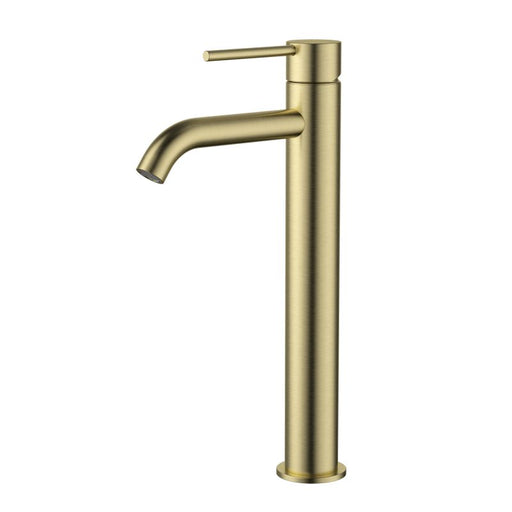 Star Mini High Rise Basin Mixer Curved Spout - Brushed Bronze