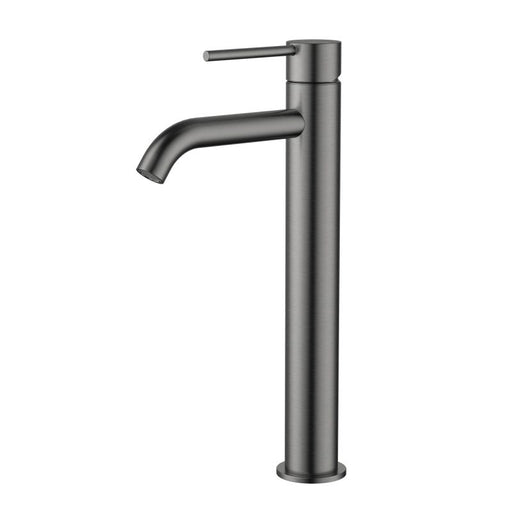 Star Mini High Rise Basin Mixer Curved Spout - Gun Metal