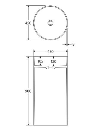 Minka Solid Surface Freestanding Basin - Dusk