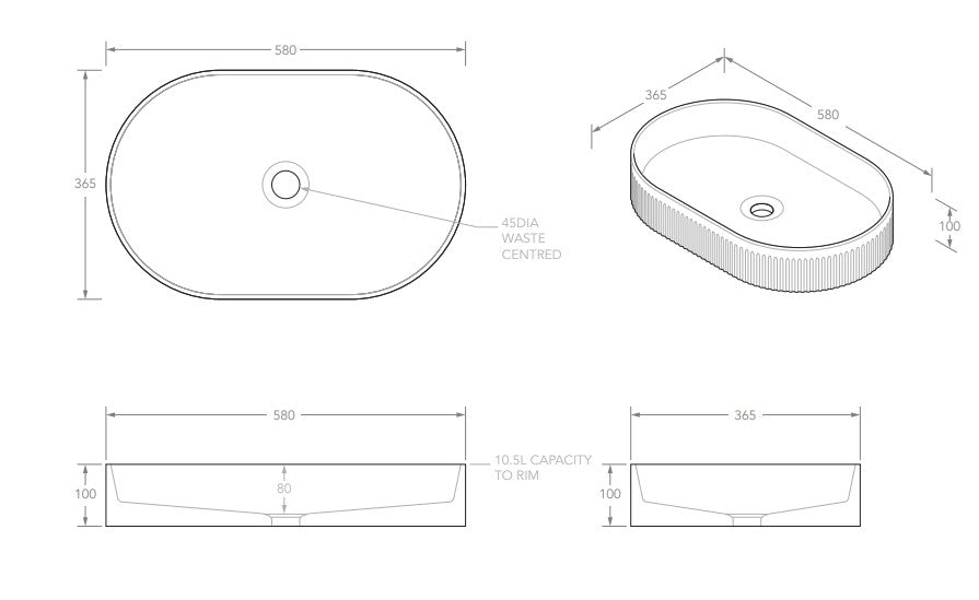 Pill Fluted Basin