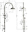 Harrington Combination Shower Rail Set - Brushed Nickel