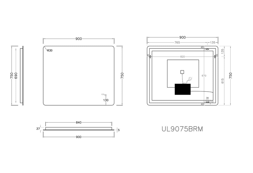 Jasper LED Mirror 900mm