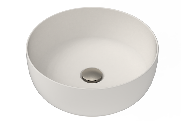 Glam Round Matte White Pearl Basin