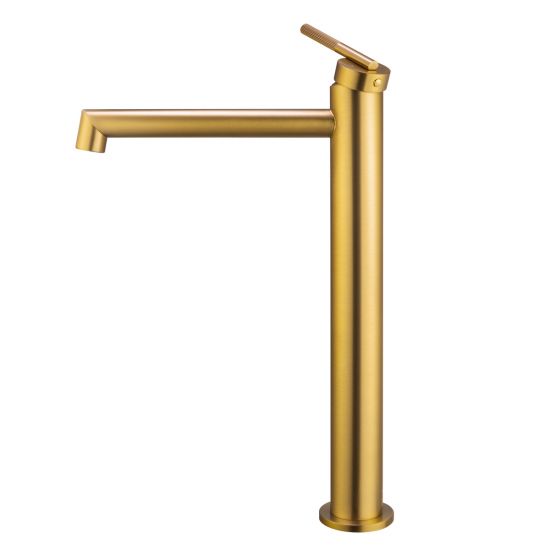 CADDENCE Series Brushed Brass Tall Basin Mixer