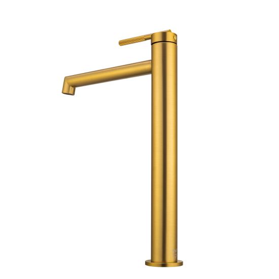 CADDENCE Series Brushed Brass Tall Basin Mixer