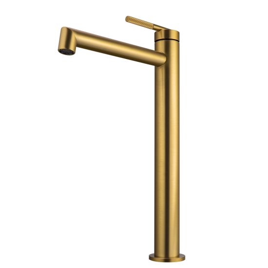 CADDENCE Series Brushed Brass Tall Basin Mixer