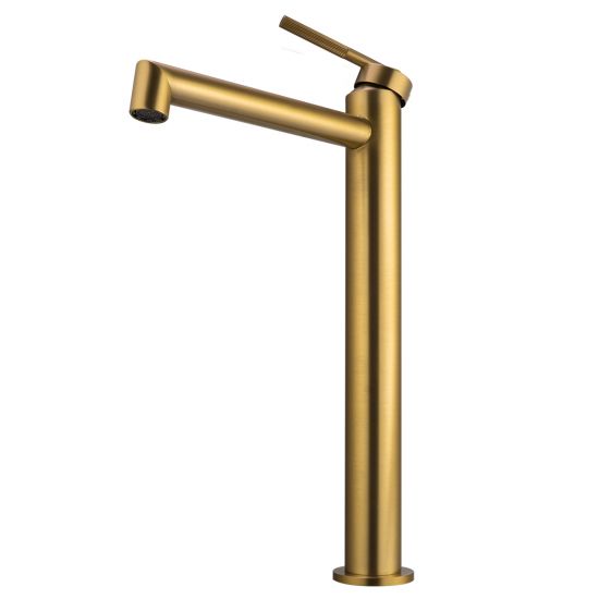 CADDENCE Series Brushed Brass Tall Basin Mixer